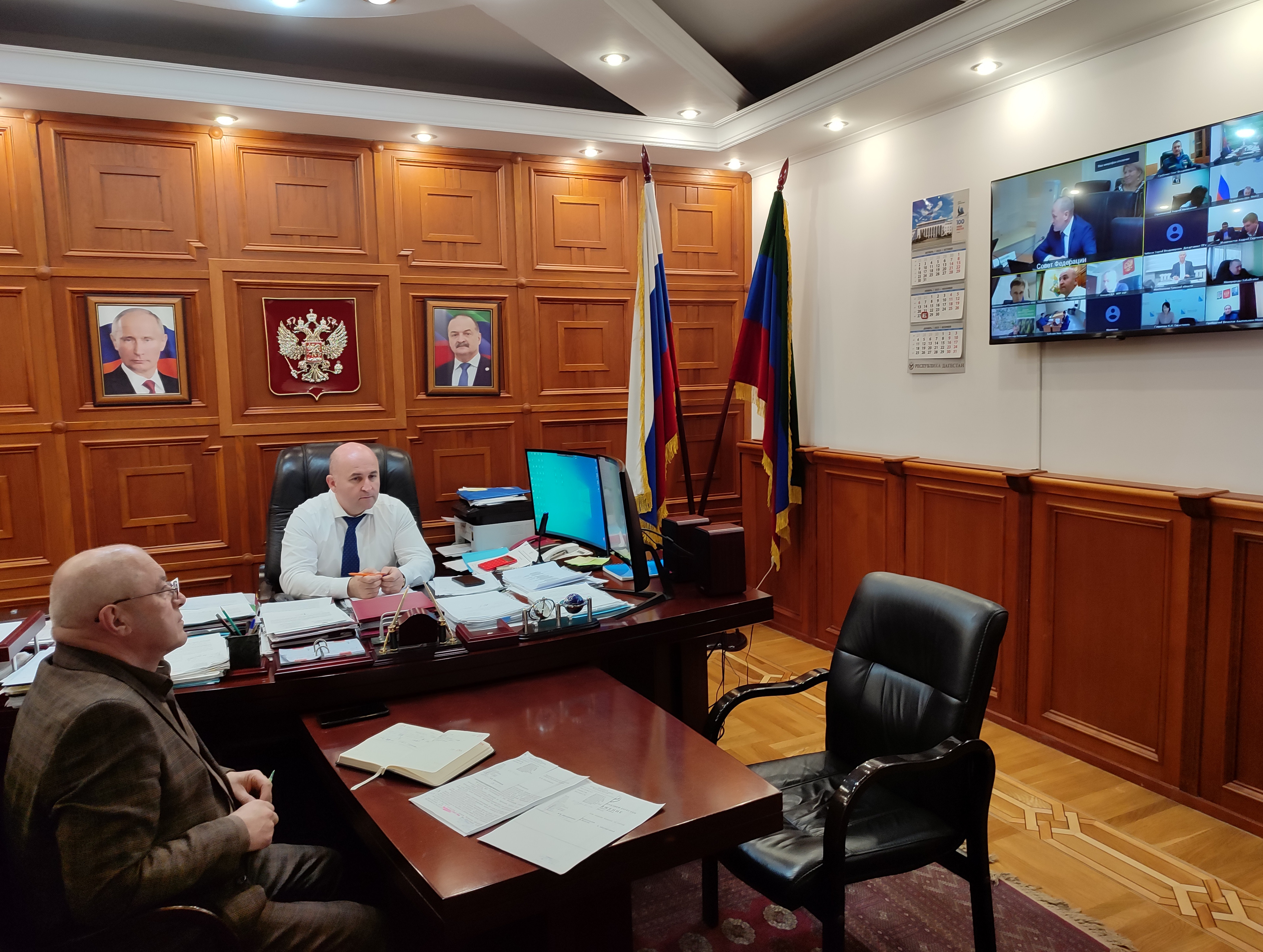 Председатель Комитета по лесному хозяйству РД Вагаб Абдулхамидов и его заместитель Улакай Улакаев приняли участие в совещании в режиме видеоконференцсвязи