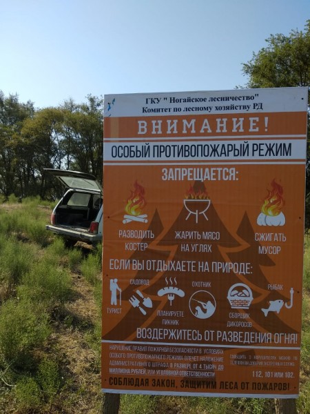 В связи с возросшим классам пожарной опасности из-за установившейся жары, работники ГКУ РД "Ногайское лесничество" усилили работу по противопожарной профилактике.